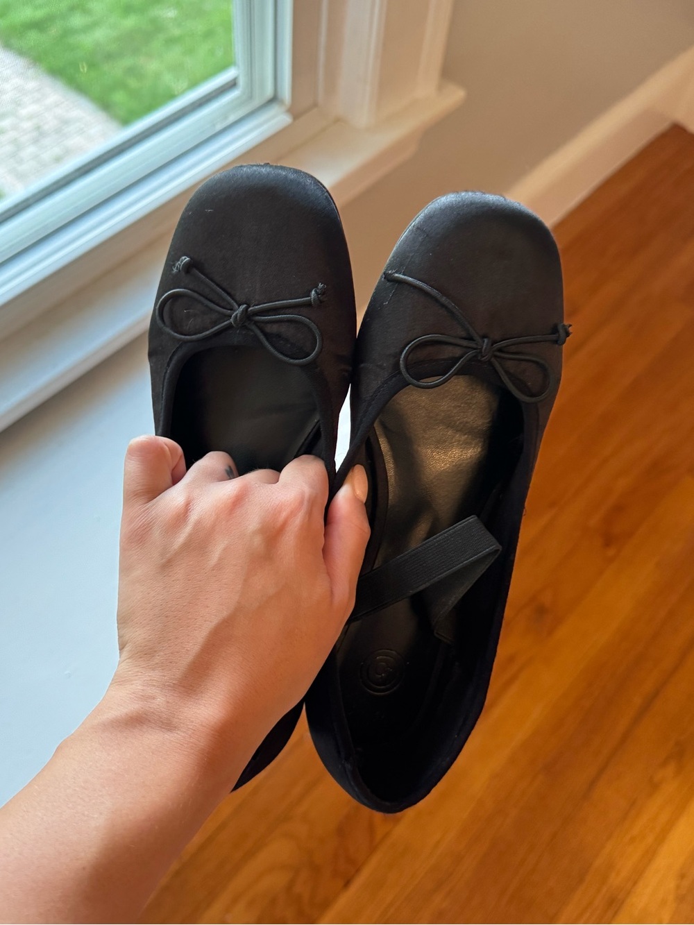 Urban Outfitters black satin flats